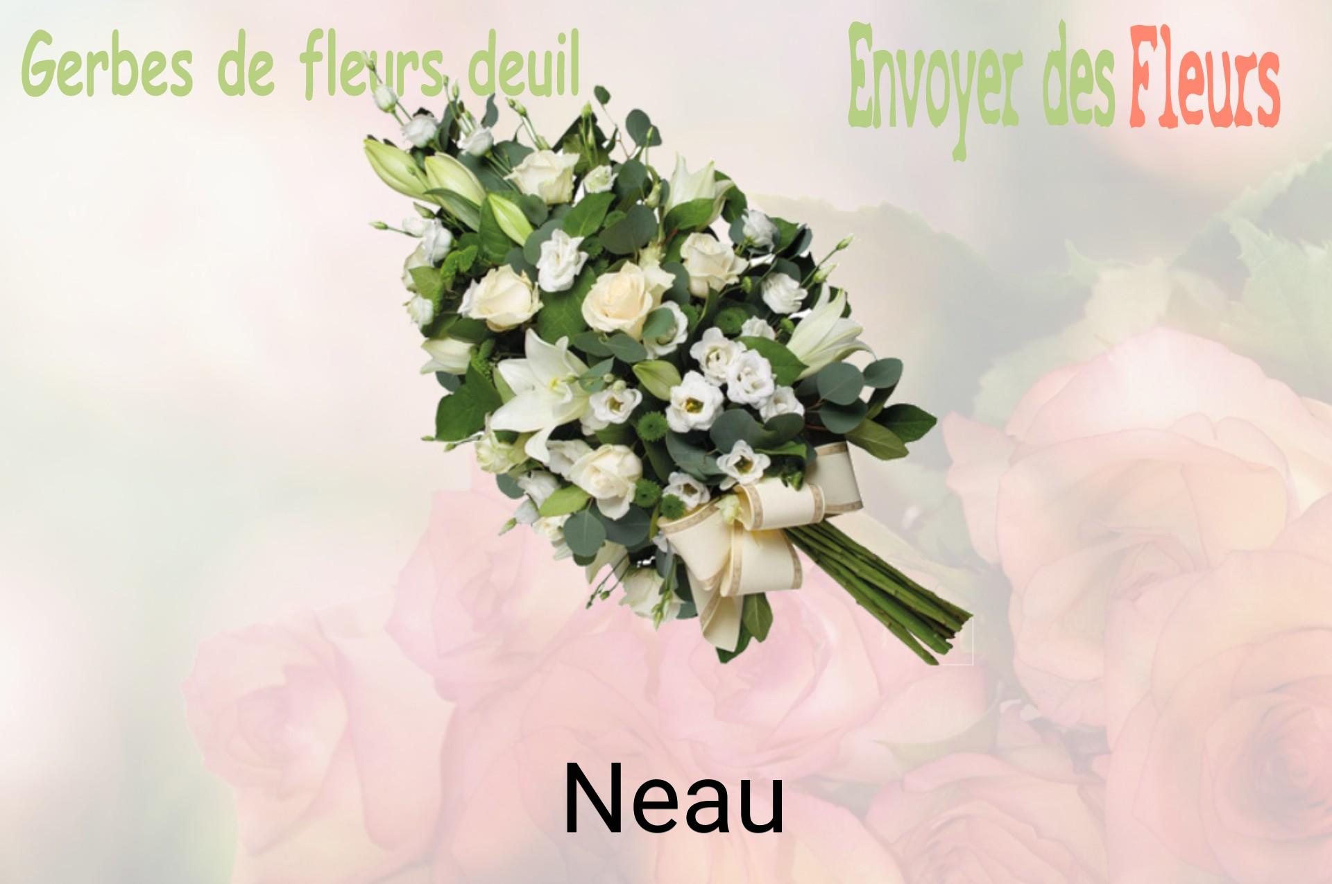 Gerbe de fleurs de deuil livrée à Neau